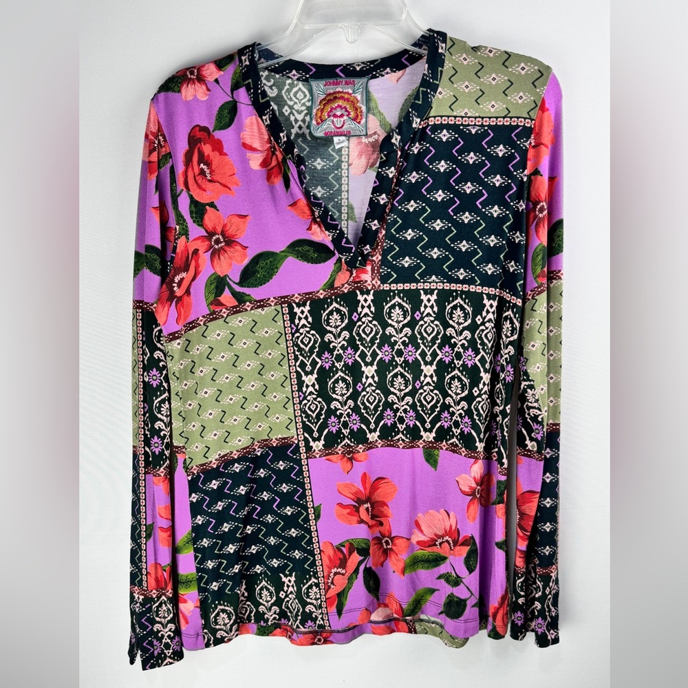 Johnny Was Multicolor Patchwork Blouse - image 7